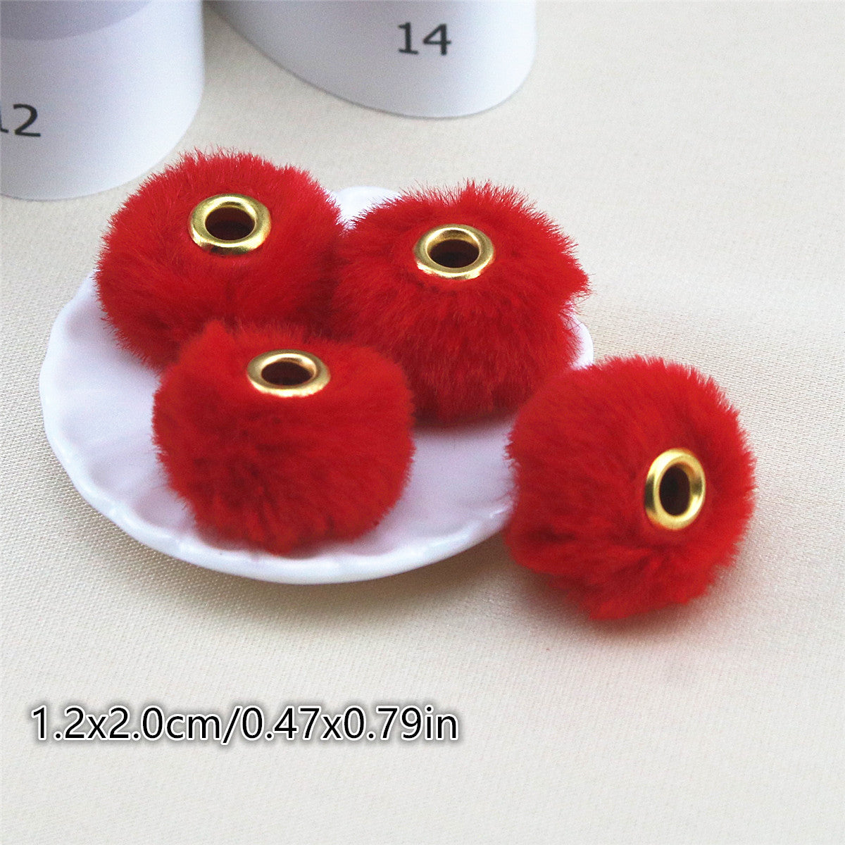 Wholesale 10PCS Straight Hole Soft Waxy Fur Ball Beads Loose Beads Large Hole Fabric Accessories